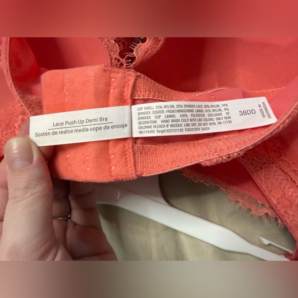 NWT Auden Women’s Pink Demi Coverage Bra - Size 38DD - Picture 8 of 8